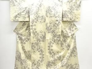 草花模様織出し本場大島紬着物（5マルキ）
